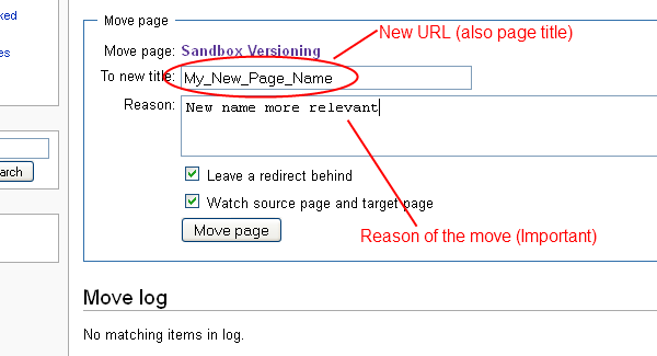 Example: Moving/Renaming a page