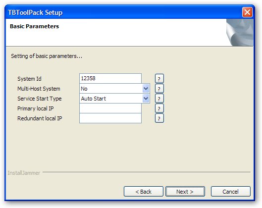 Toolpack Basic Parameter Pane Screen Release 2-4