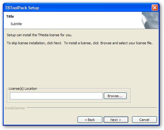 Toolpack License Pane Screen Release 2-4