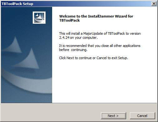 Toolpack Welcome Screen Release 2-4