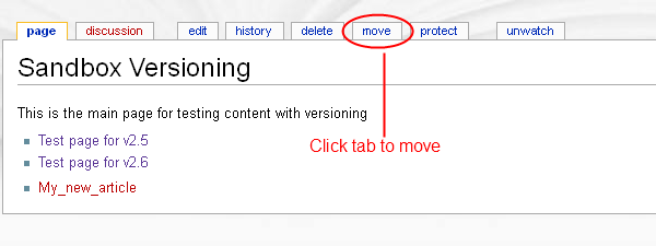 Example: Moving/Renaming a page