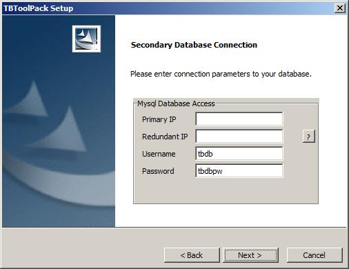 Toolpack Secondary Database Pane Screen Release 2-4