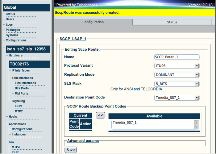 Web Portal v2.3 SCCP Route Created.png