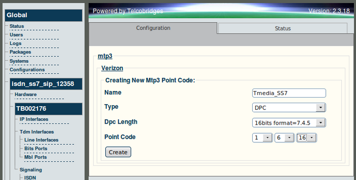Web Portal v2.3 Creating MTP3 Point Code.png